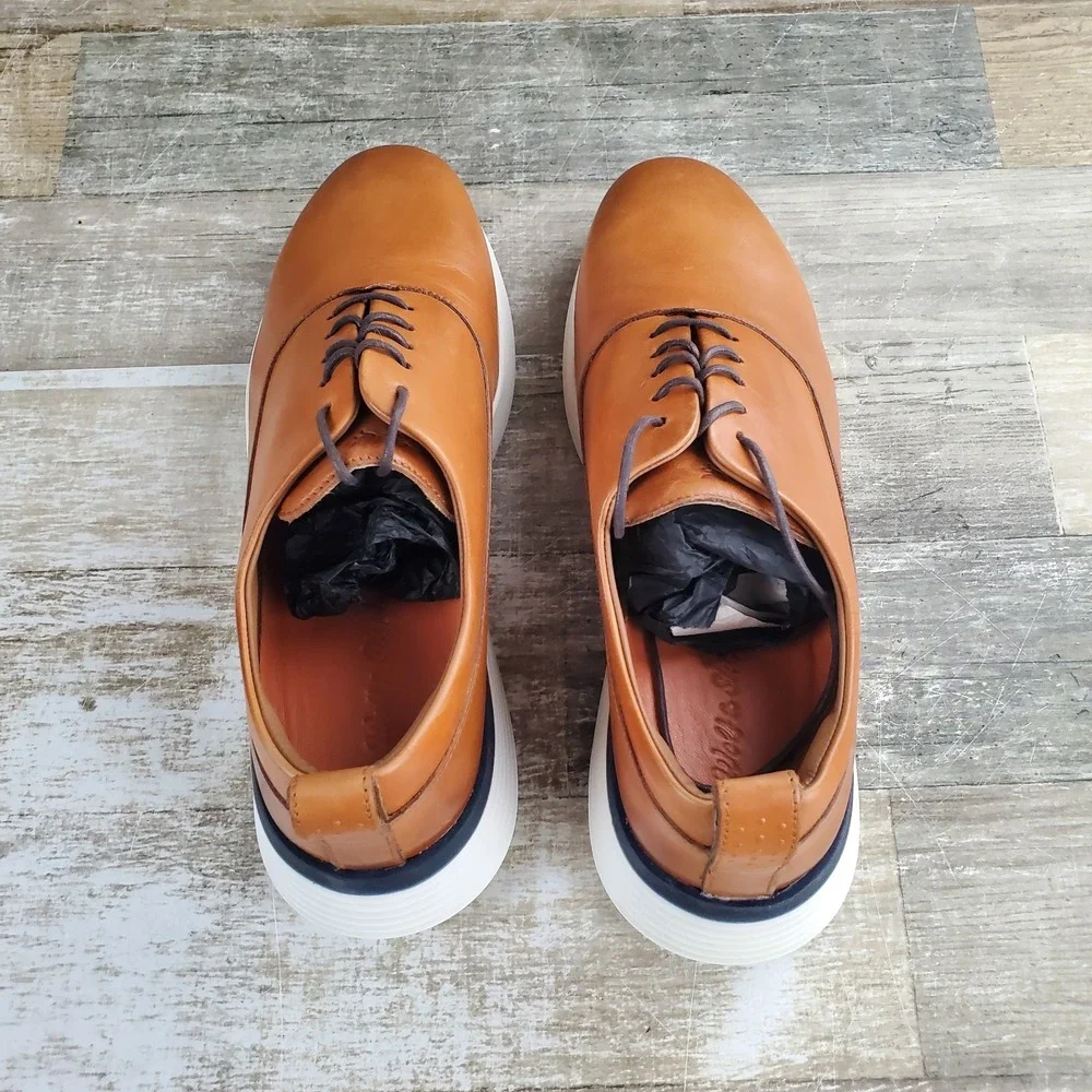 Wolf & Shepherd Crossover Mens Derby Shoes Sz 6 M Comfort Honey Leather Lace Up
